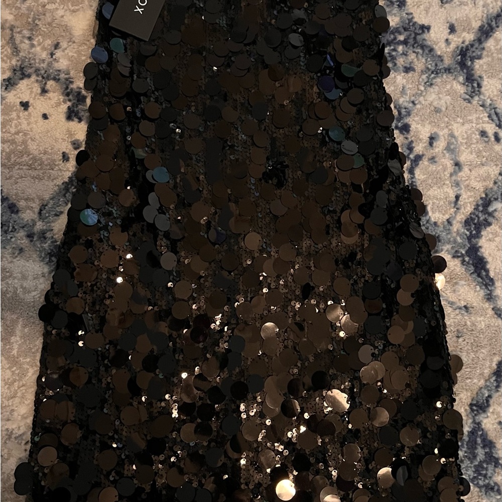 NWT White Fox Black Sequin dress